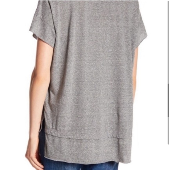 Current/Elliott Heather Oversized Grey Jersey High Low Tee T-Shirt 1/Small - Picture 5 of 16